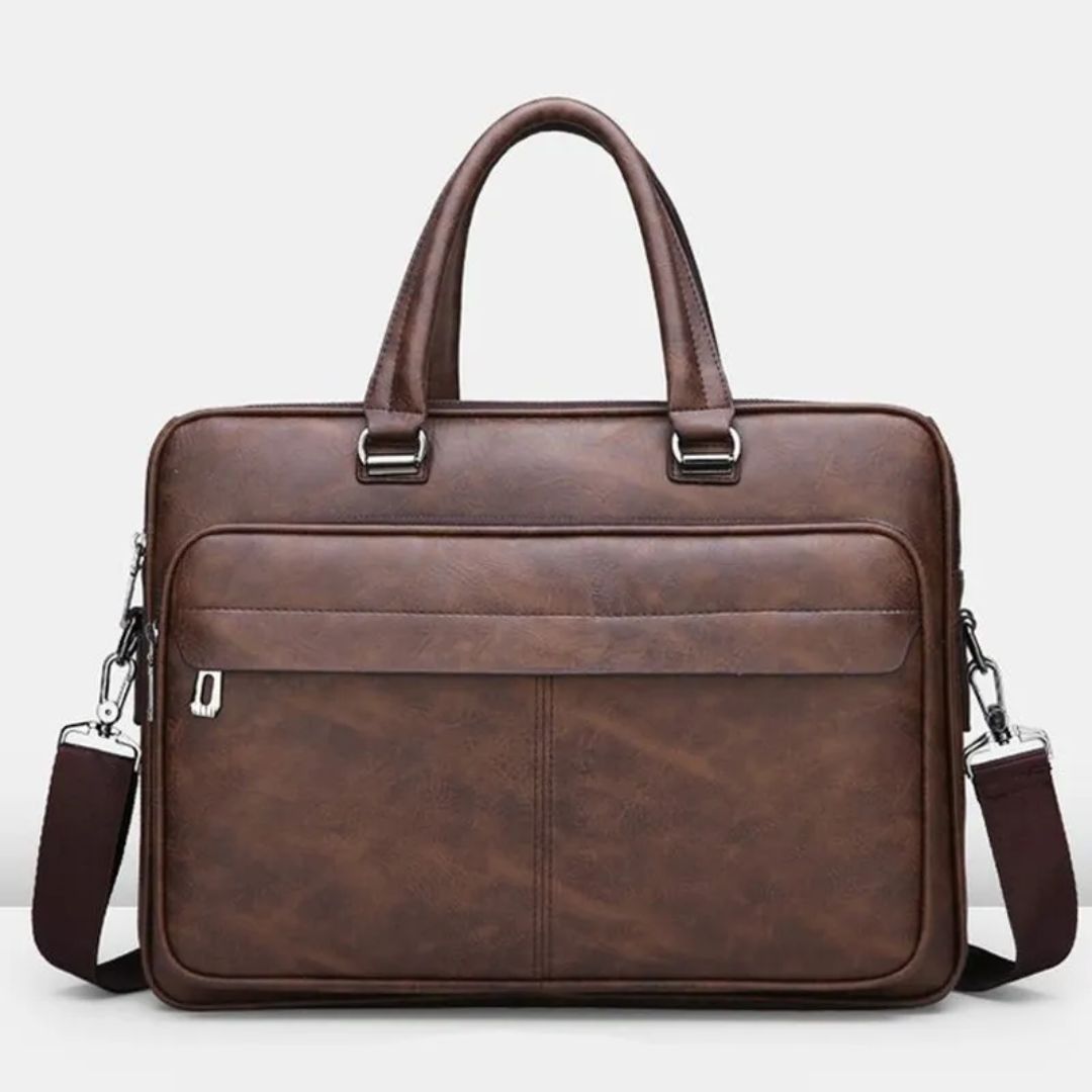 Laptop Bag for Men ⎜ Elegant Faux Leather Briefcase with Plenty of Storage Space and Practical Compartments