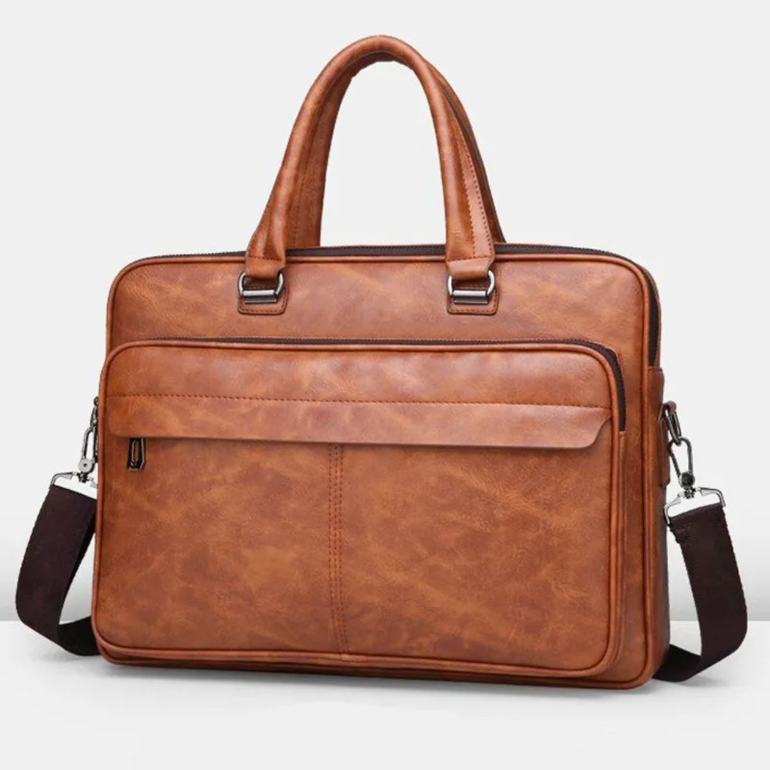 Laptop Bag for Men ⎜ Elegant Faux Leather Briefcase with Plenty of Storage Space and Practical Compartments