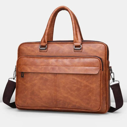 Laptop Bag for Men ⎜ Elegant Faux Leather Briefcase with Plenty of Storage Space and Practical Compartments