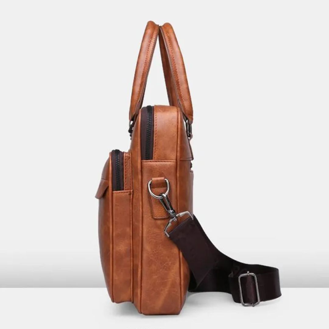 Laptop Bag for Men ⎜ Elegant Faux Leather Briefcase with Plenty of Storage Space and Practical Compartments