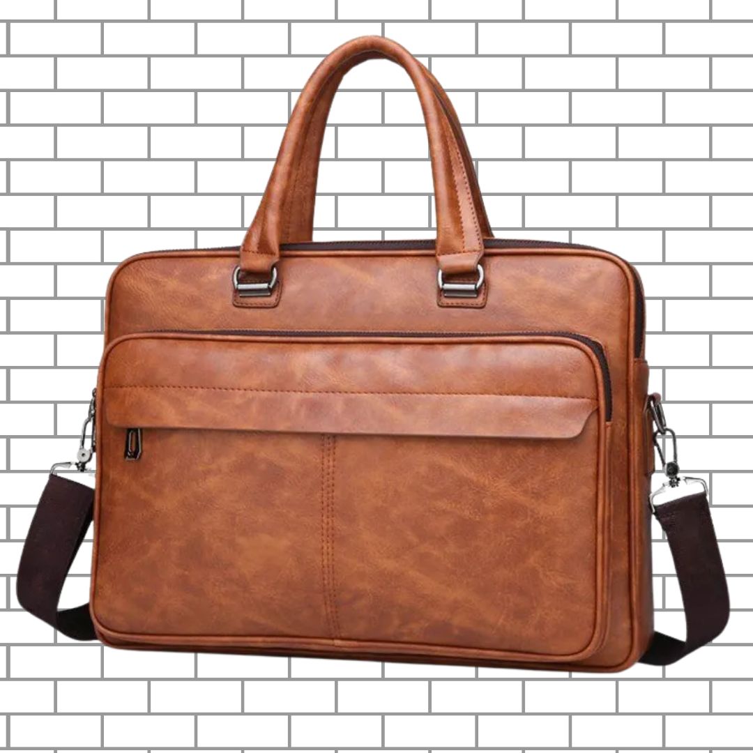 Laptop Bag for Men ⎜ Elegant Faux Leather Briefcase with Plenty of Storage Space and Practical Compartments