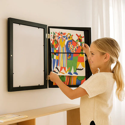 Children’s Art Display Frame ⎜ Flip-Open Picture Frame with Storage for Drawings and Creative Projects
