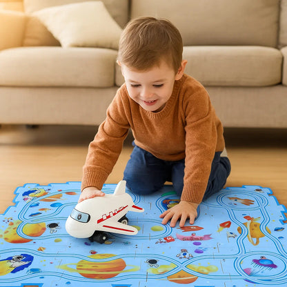 Puzzle Track Play Mat for Kids ⎜ Interactive Floor Game with Connectable Roads for Imaginative Racing Fun