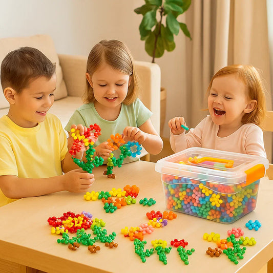 Snowflake Building Blocks for Children ⎜ Creative 3D Puzzle Toy for Educational Fun and Fine Motor Skills