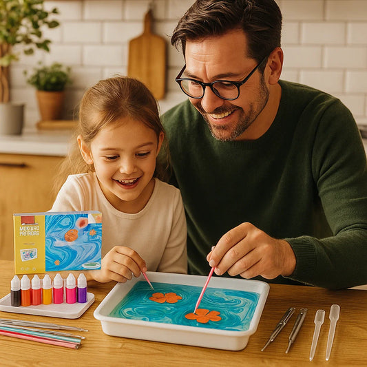 Marbling Paint Kit for Kids ⎜ Creative Water Art Set with Colors, Tools and Tray for Fun Painting and Learning