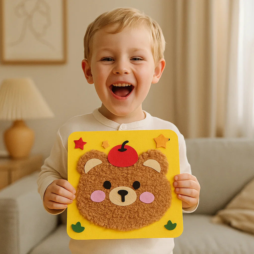 DIY Animal Craft Kit for Kids ⎜ Creative Handmade Material Set with Cartoon Stickers for Fun Learning and Play