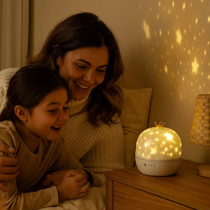 Starry Sky Projector Night Light ⎜ Rotating LED Lamp with Music and Scene Slides for Relaxing Atmosphere