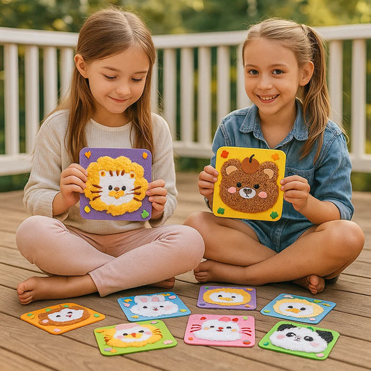 DIY Animal Craft Kit for Kids ⎜ Creative Handmade Material Set with Cartoon Stickers for Fun Learning and Play