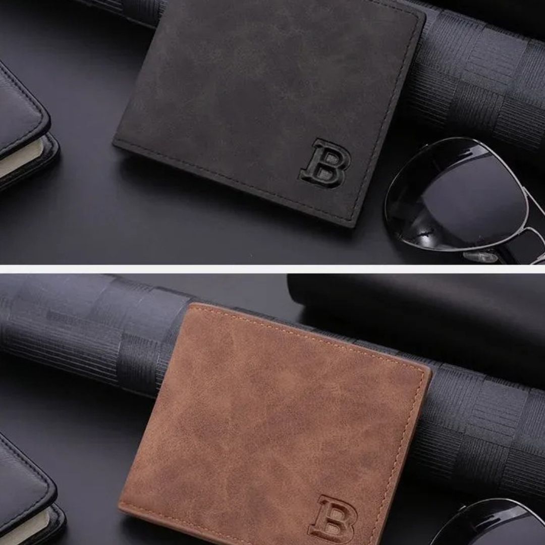 Men's Wallet Made From Vintage Leather ⎜ Slim Wallet with Card Slots and Zip Compartment