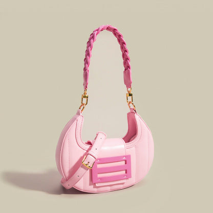Small Shoulder Bag for Women ⎜ Fashionable Handle Bag in Half - Moon Design with Adjustable Shoulder Strap