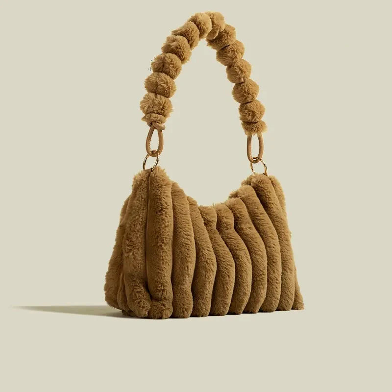 Plush Shoulder Bag for Women ⎜ Large Bag with Soft Material and Stylish Design