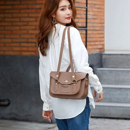 Classic Shoulder Bag for Women ⎜ Fashionable Cambridge - Style Shoulder Bag with Practical Fasteners