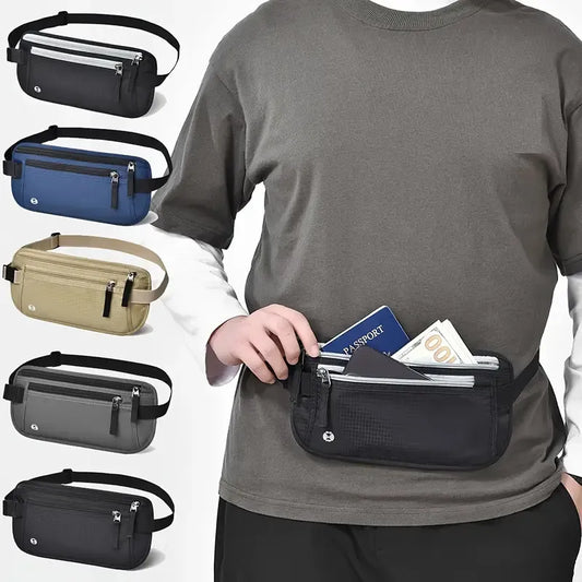 Rfid Bum Bag for Travelling ⎜ Flat Design with Concealed Compartment for Passport  Money and Smartphone