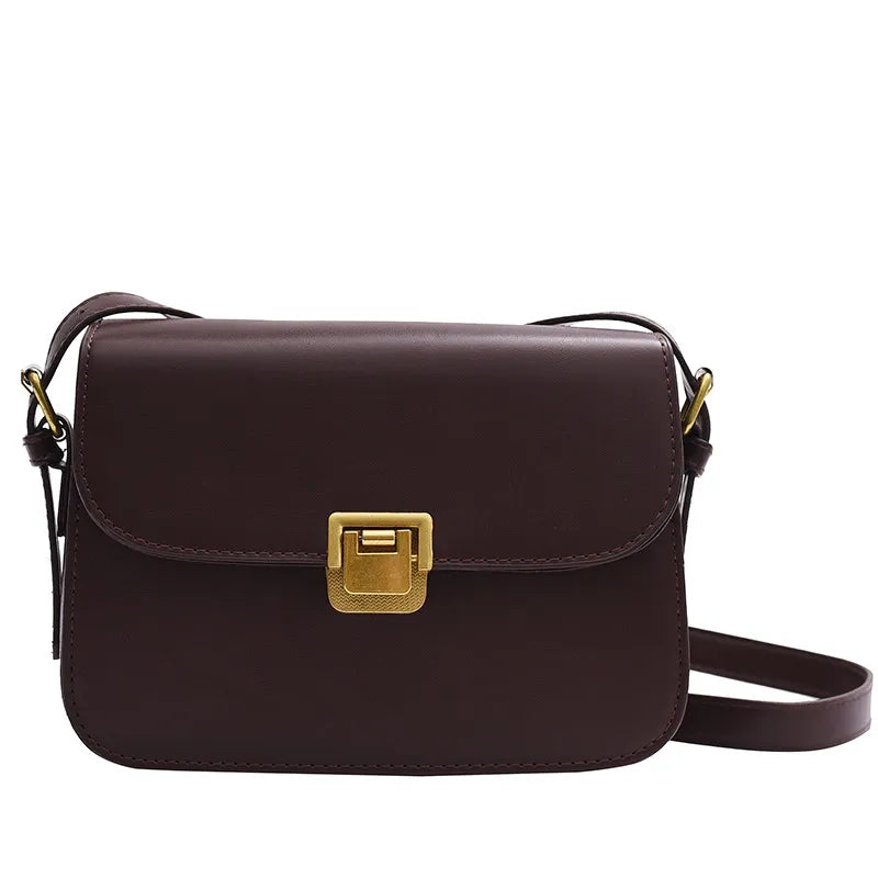 Elegant Shoulder Bag for Women ⎜ Simple Design with Gold Buckle and Adjustable Strap