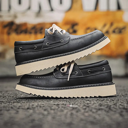 Men's Lace - Up Shoes ⎜ Robust Leather Shoes in Retro Style for Leisure and Everyday Wear
