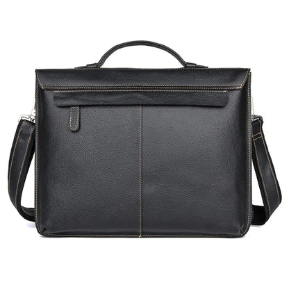 Laptop Bag for Men ⎜ Retro Briefcase Made of Genuine Leather with Practical Compartments and Shoulder Strap