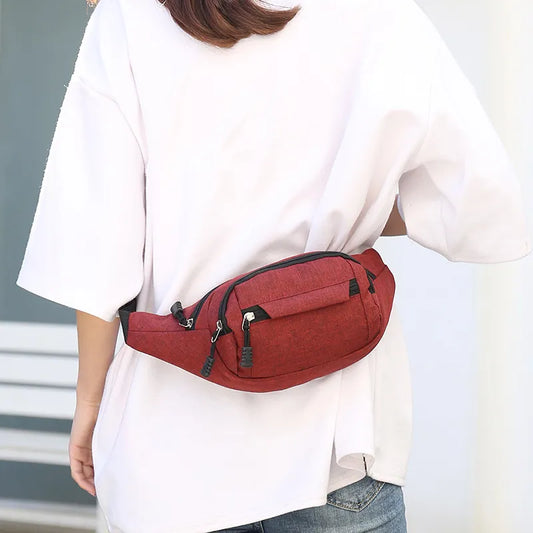 Bum Bag for Men and Women ⎜ Lightweight Shoulder Bag Made From Oxford Fabric with Multiple Zip Compartments