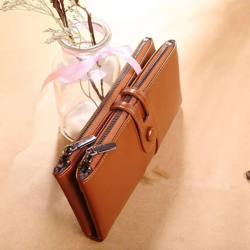 Ladies ' Long Wallet with Press Stud ⎜ Plenty of Space for Cards and Cash