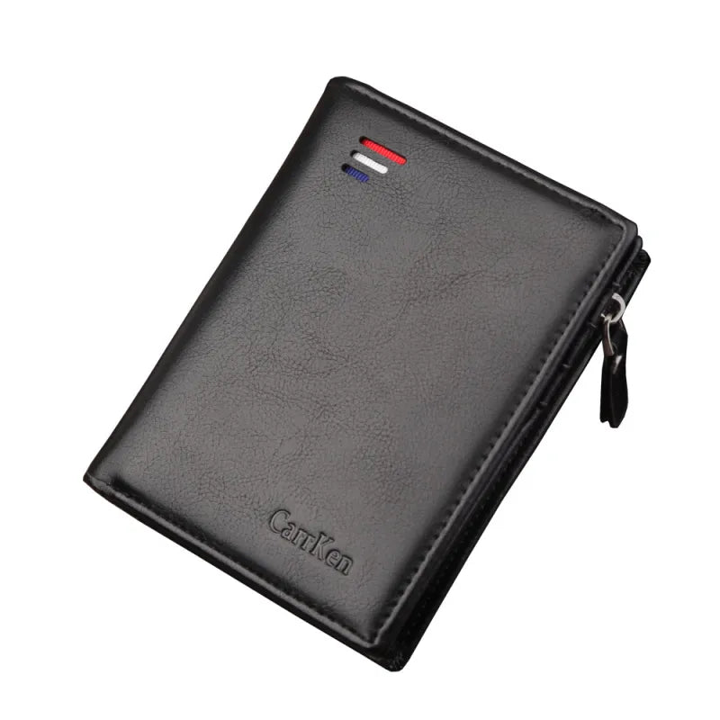 Rfid Wallet for Men ⎜ Compact Faux Leather Wallet with Coin Pocket and Card Protection
