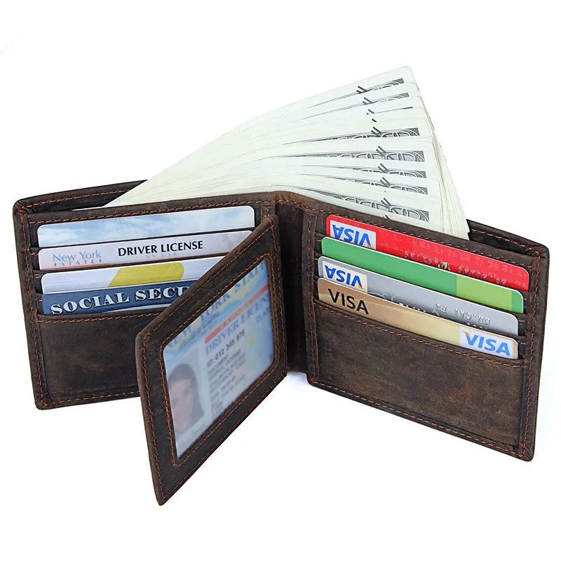 Vintage Men's Wallet ⎜ Classic Leather Wallet with Card Compartment and Coin Pocket