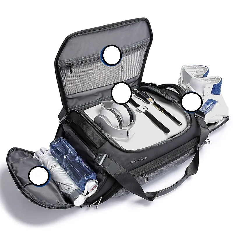 Travel Bag for Men and Women ⎜ Sporty Weekender Bag with Wet Compartment and Large Storage Space for Travelling