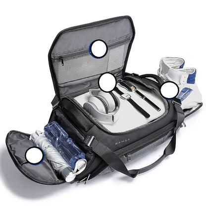 Travel Bag for Men and Women ⎜ Sporty Weekender Bag with Wet Compartment and Large Storage Space for Travelling