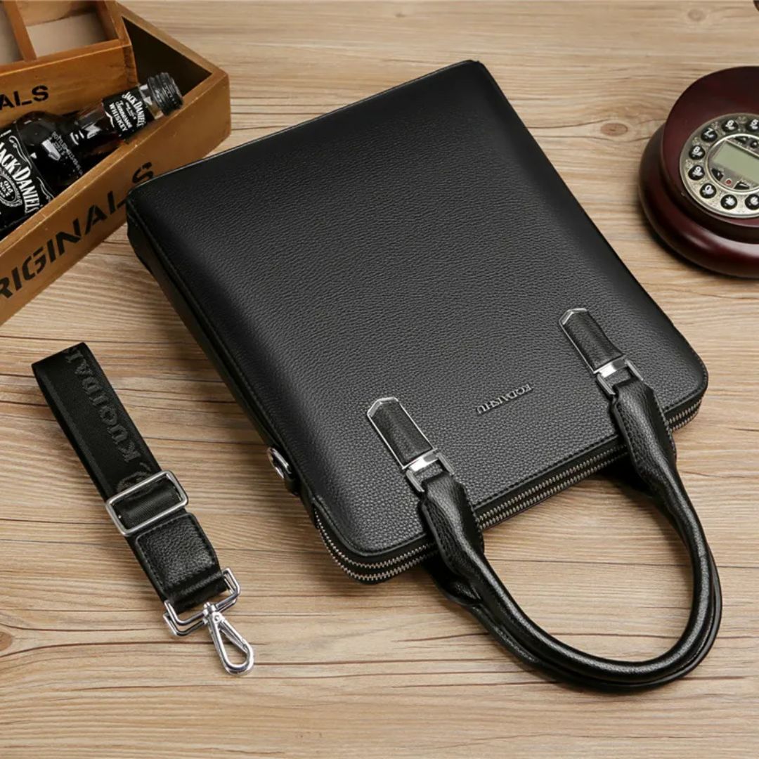 Men 's Handbag ⎜ Noble Genuine Leather Briefcase with Large Storage Space and Double Zip