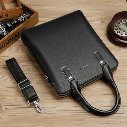 Men 's Handbag ⎜ Noble Genuine Leather Briefcase with Large Storage Space and Double Zip