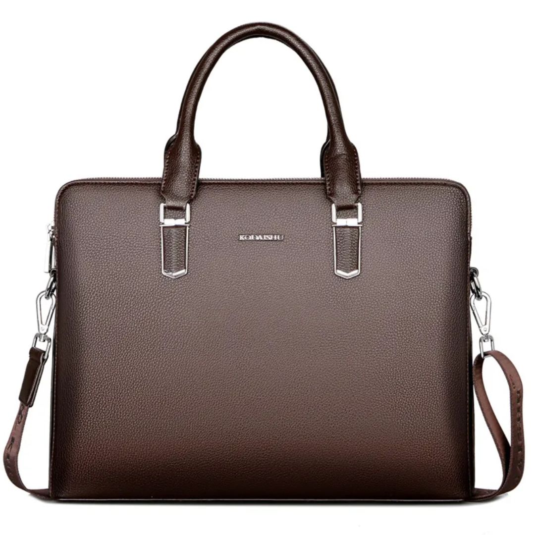 Men 's Handbag ⎜ Noble Genuine Leather Briefcase with Large Storage Space and Double Zip