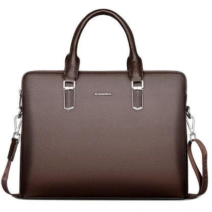 Men 's Handbag ⎜ Noble Genuine Leather Briefcase with Large Storage Space and Double Zip