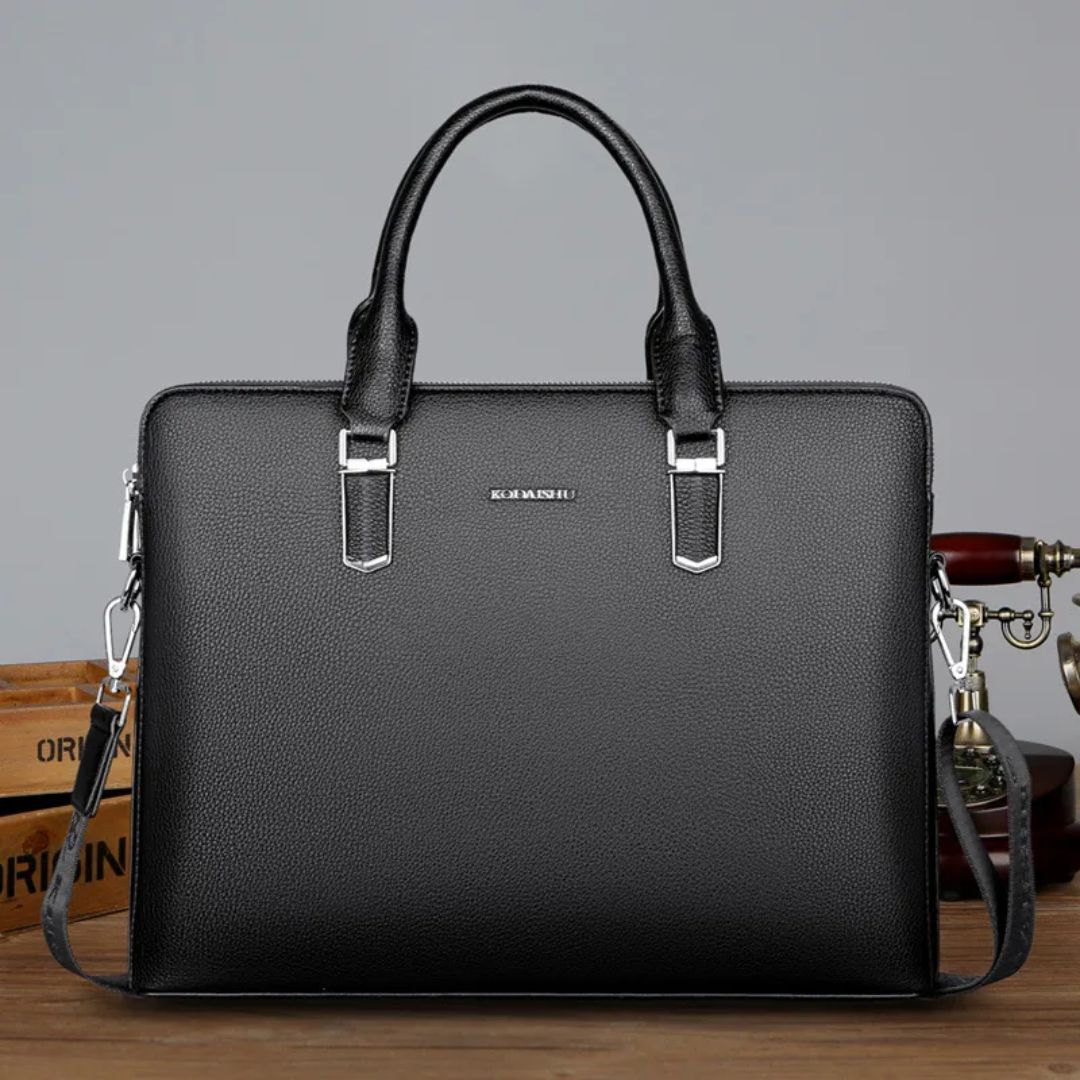 Men 's Handbag ⎜ Noble Genuine Leather Briefcase with Large Storage Space and Double Zip