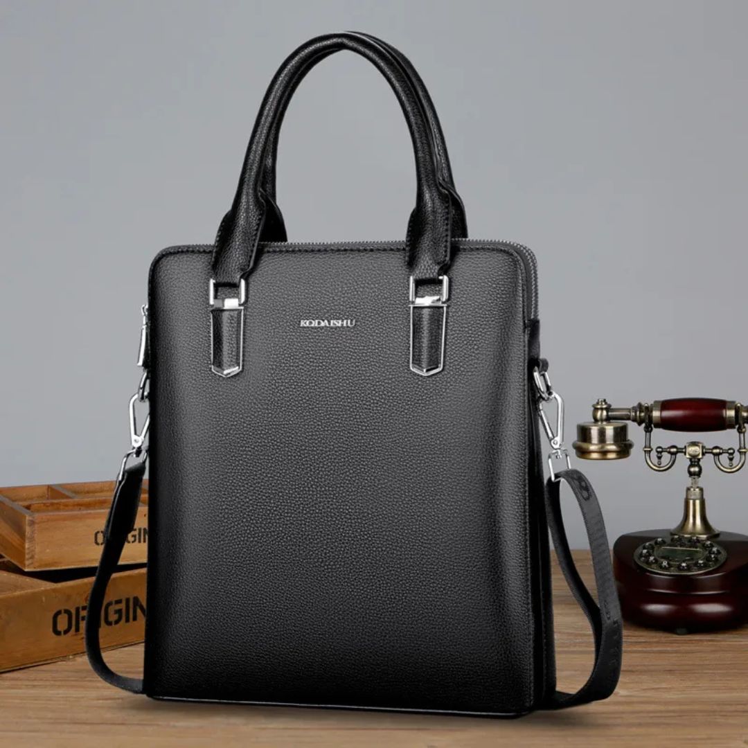 Men 's Handbag ⎜ Noble Genuine Leather Briefcase with Large Storage Space and Double Zip