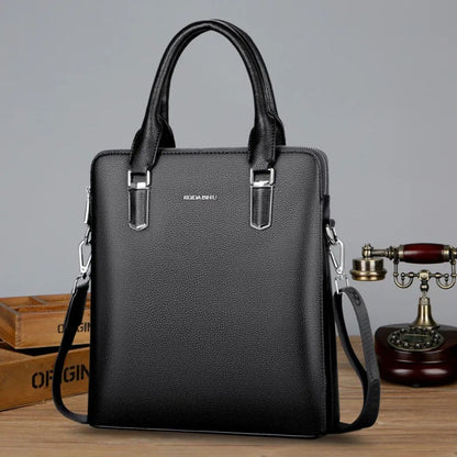 Men 's Handbag ⎜ Noble Genuine Leather Briefcase with Large Storage Space and Double Zip