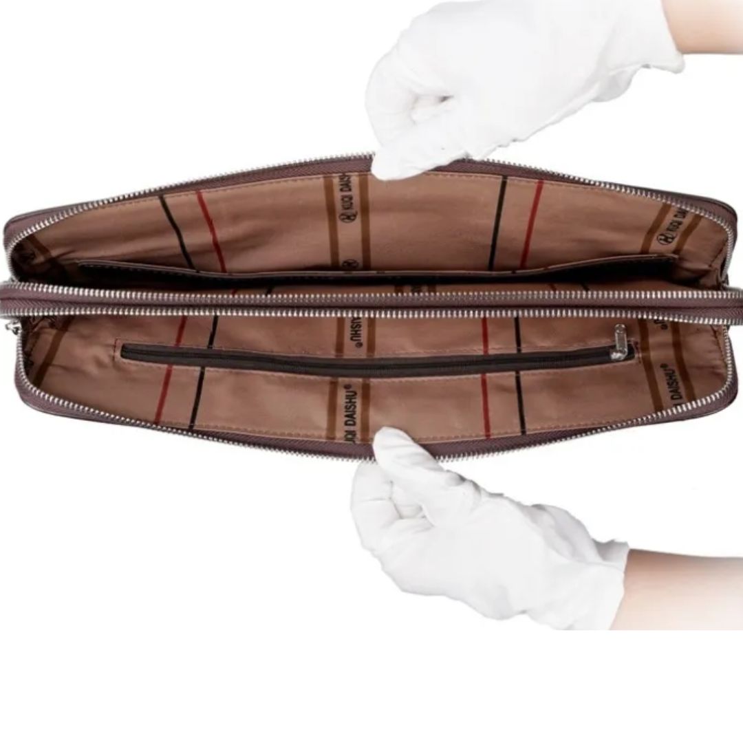 Men 's Handbag ⎜ Noble Genuine Leather Briefcase with Large Storage Space and Double Zip