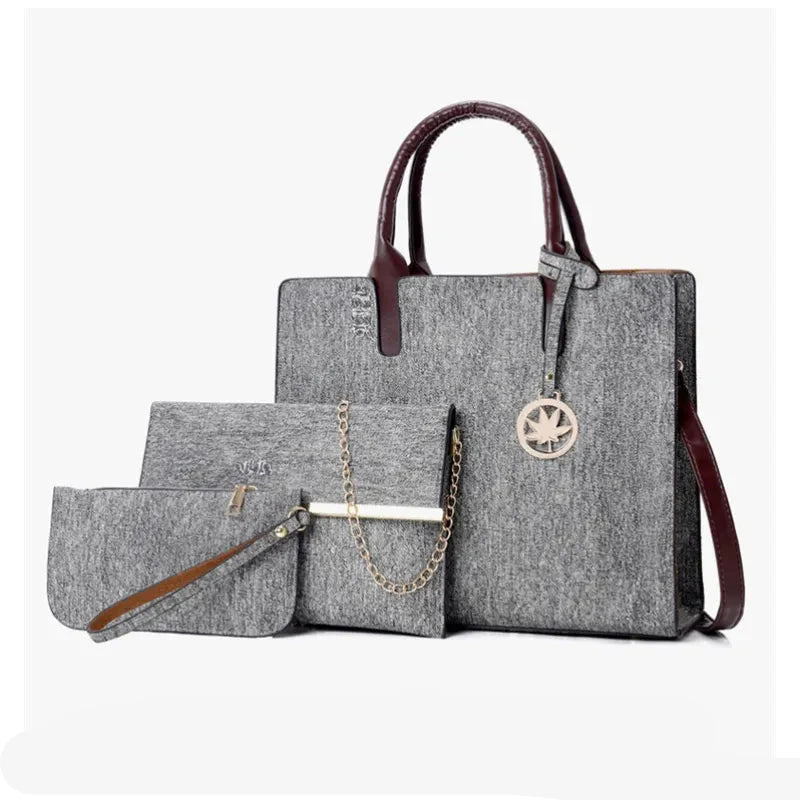 Shoulder Bag for Women ⎜ Three - Piece Set with Spacious Inner Compartment