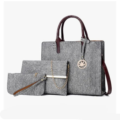 Shoulder Bag for Women ⎜ Three - Piece Set with Spacious Inner Compartment