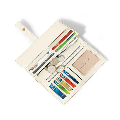Women's Wallet with Contrasting Colour ⎜ Long Design with Practical Clasp and Space for Several Cards
