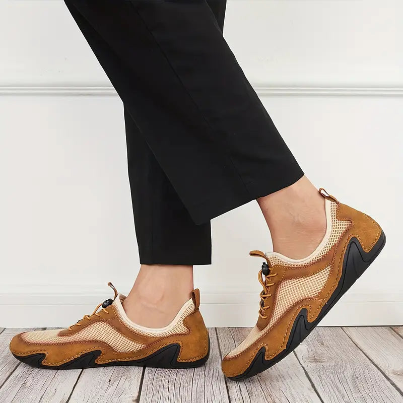 Men's Sports Shoes ⎜ Lightweight Casual Shoes Made of Leather with Breathable Mesh for Comfort and Movement