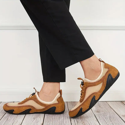 Men's Sports Shoes ⎜ Lightweight Casual Shoes Made of Leather with Breathable Mesh for Comfort and Movement