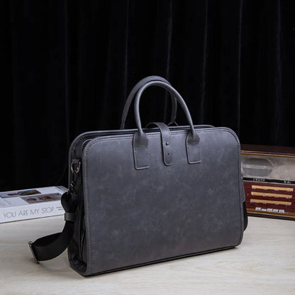 Men 's Briefcase ⎜ Stylish Faux Leather Handbag for Everyday Use with Practical Carrying Handles