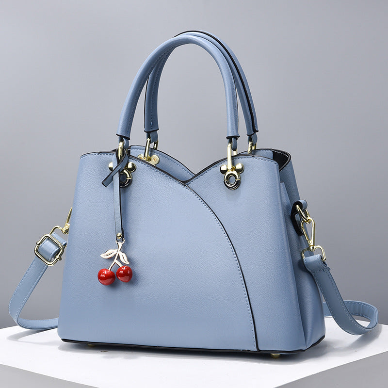 Elegant Handbag for Women ⎜ Fashionable Shoulder Bag with Cherry Pendant