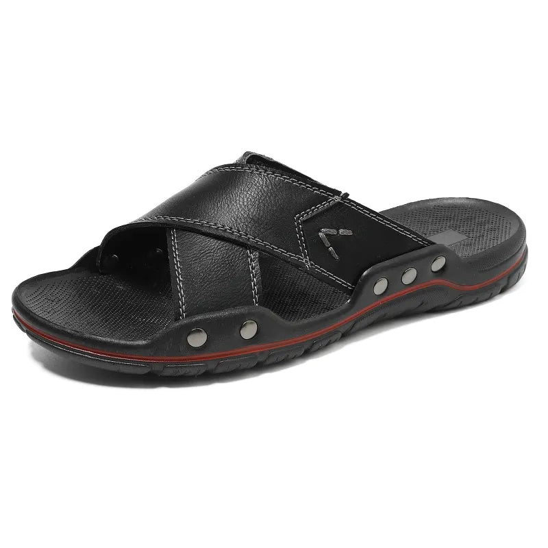 Men's Outdoor Loafers ⎜ Comfortable Cowhide Leather Sandals with Non - Slip Sole for Summer