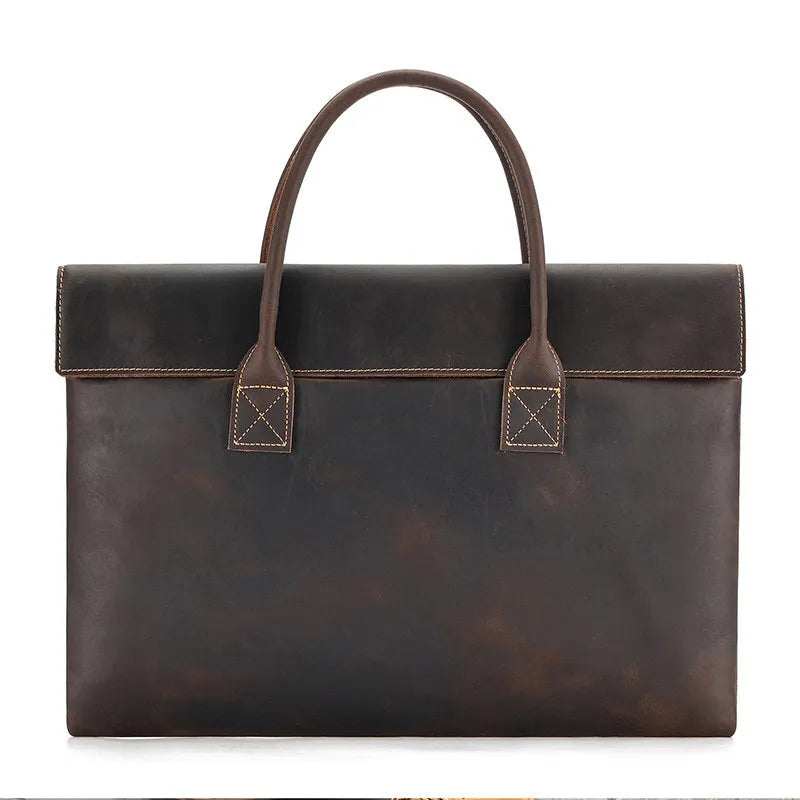 Real Leather Laptop Bag ⎜ Stylish Briefcase with an Elegant Design and Practical Carrying Handles