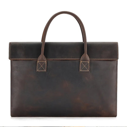 Real Leather Laptop Bag ⎜ Stylish Briefcase with an Elegant Design and Practical Carrying Handles