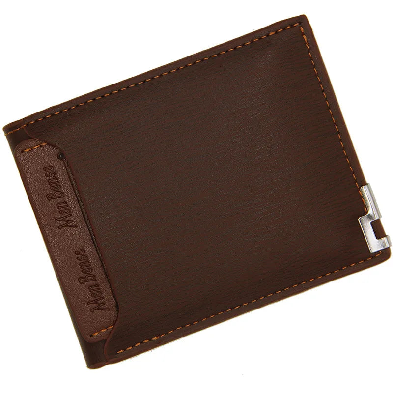 Men's Wallet with Metal Corner ⎜ Elegant Short Shape with Card Slots