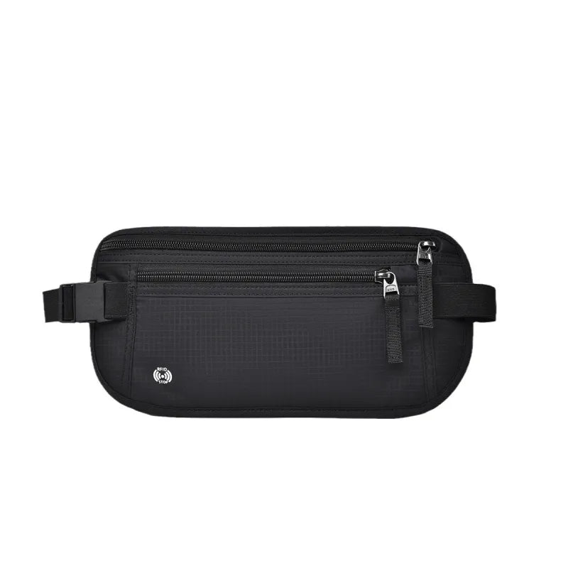 Rfid Bum Bag for Travelling ⎜ Flat Design with Concealed Compartment for Passport  Money and Smartphone