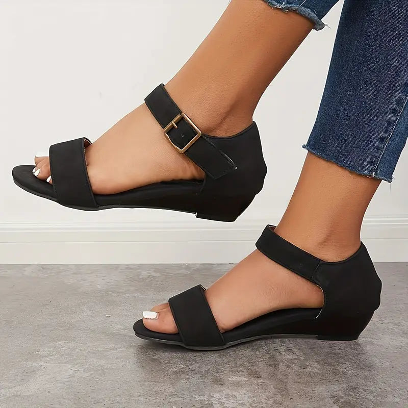 Women's Wedge Sandals ⎜ Comfortable Summer Shoes with Adjustable Strap and Modern Design for Everyday Wear & Leisure