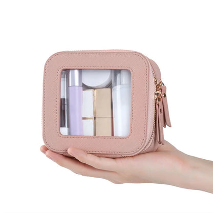 Cosmetics Bag for Women ⎜ Compact Storage with Window and Zip for Cosmetics