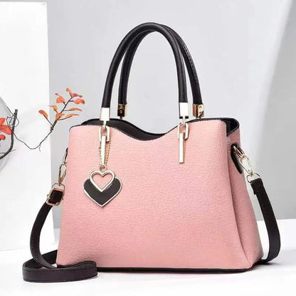 Handbag with Heart Pendant ⎜ Stylish Design and Practical Shoulder Strap