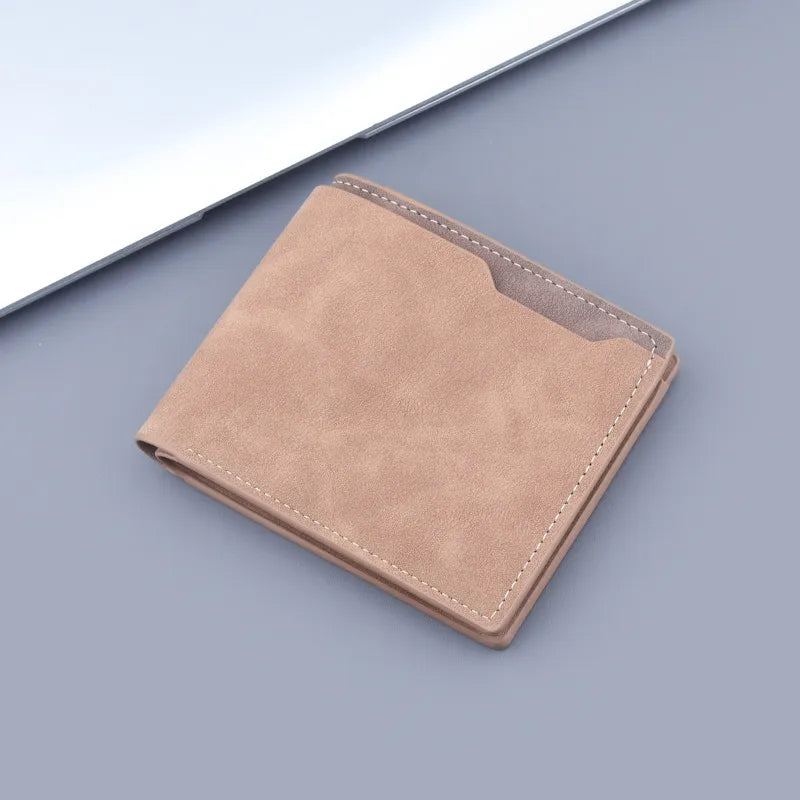 Men's Wallet in Suede Look ⎜ Compact Folding Wallet with Card Compartment